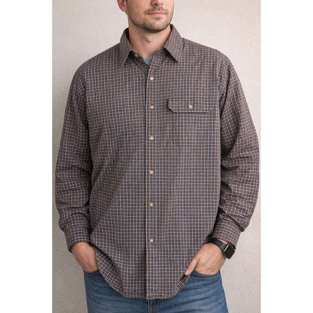 U.S. Expedition Plaid Button Down Shirt Mens Large‎ Outdoor Casual L/S